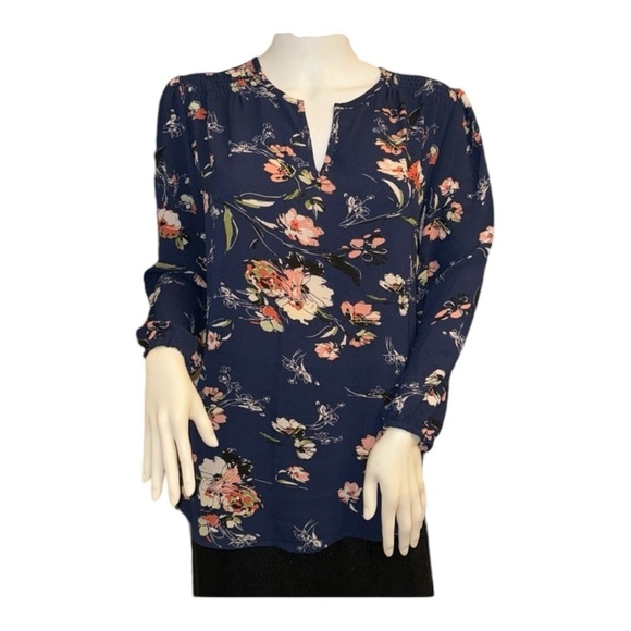 Stitch Fix Fun 2 Fun Blue Floral Blouse Small New - Picture 1 of 6